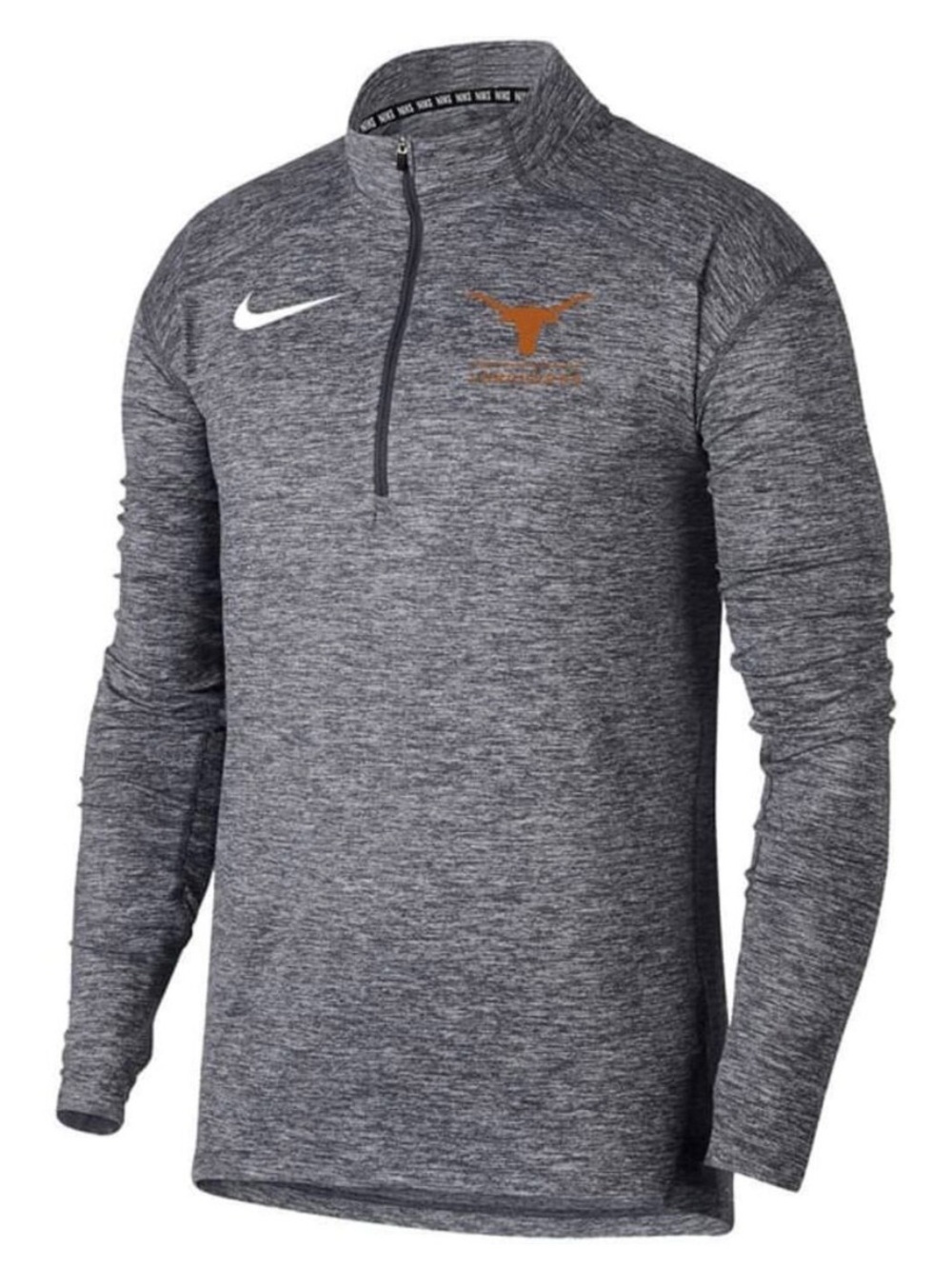 Nike Texas Longhorns
Charcoal Heather Long Sleeve
Q-Zip Pullover Shirt Size L